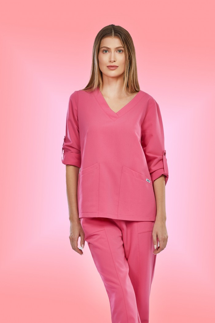 Bluza medyczna różowa Palma - Lady in pink